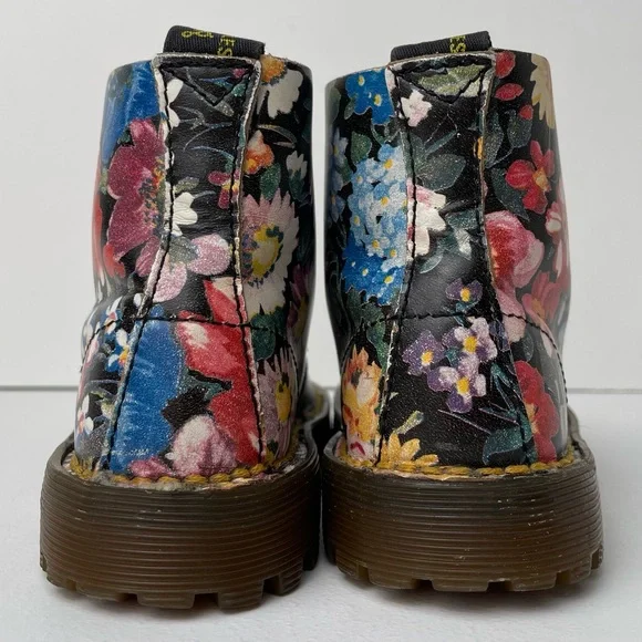 Vintage Dr. Martens England MIE Floral Print Leather Boots Toddler - Picture 7 of 14